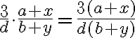 \frac{3}{d} \cdot\frac{a+x}{b+y}=\frac{3(a+x)}{d(b+y)}