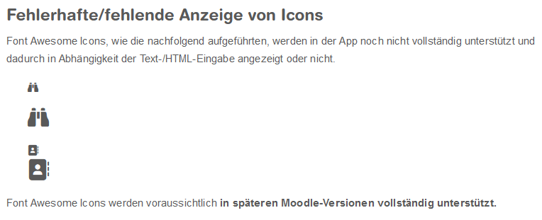 Screenshot der Webansicht von Font Awesome Icons.