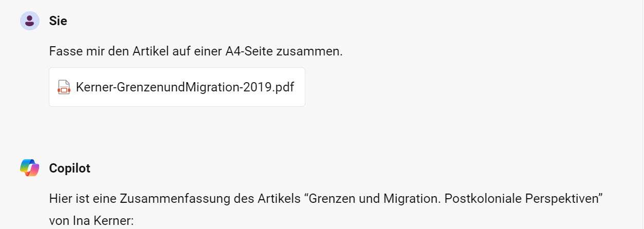 Screenshot aus Copilot