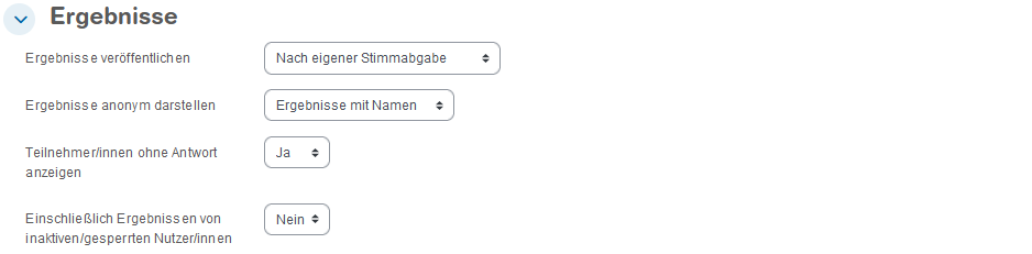 Abschnitt Ergebnisse
