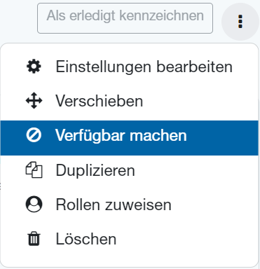 Verfügbar machen